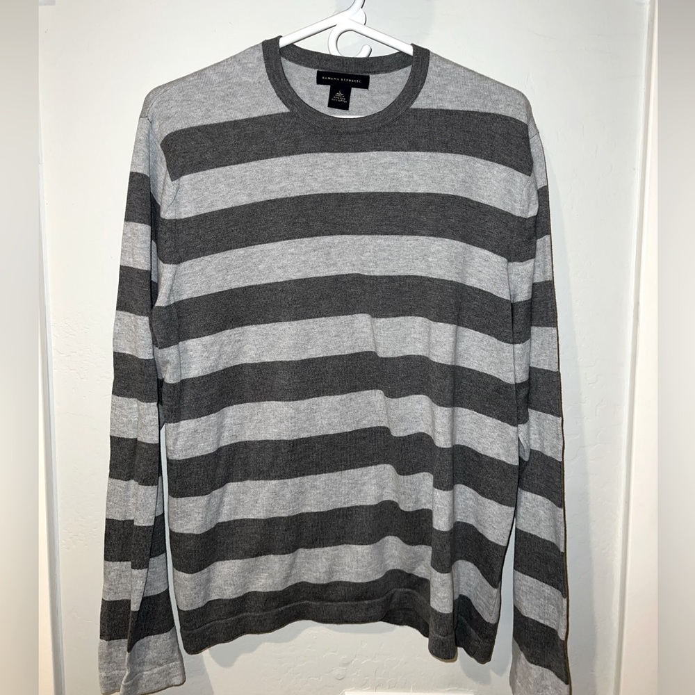 Banana republic men’s cotton thick striped crewneck sweater